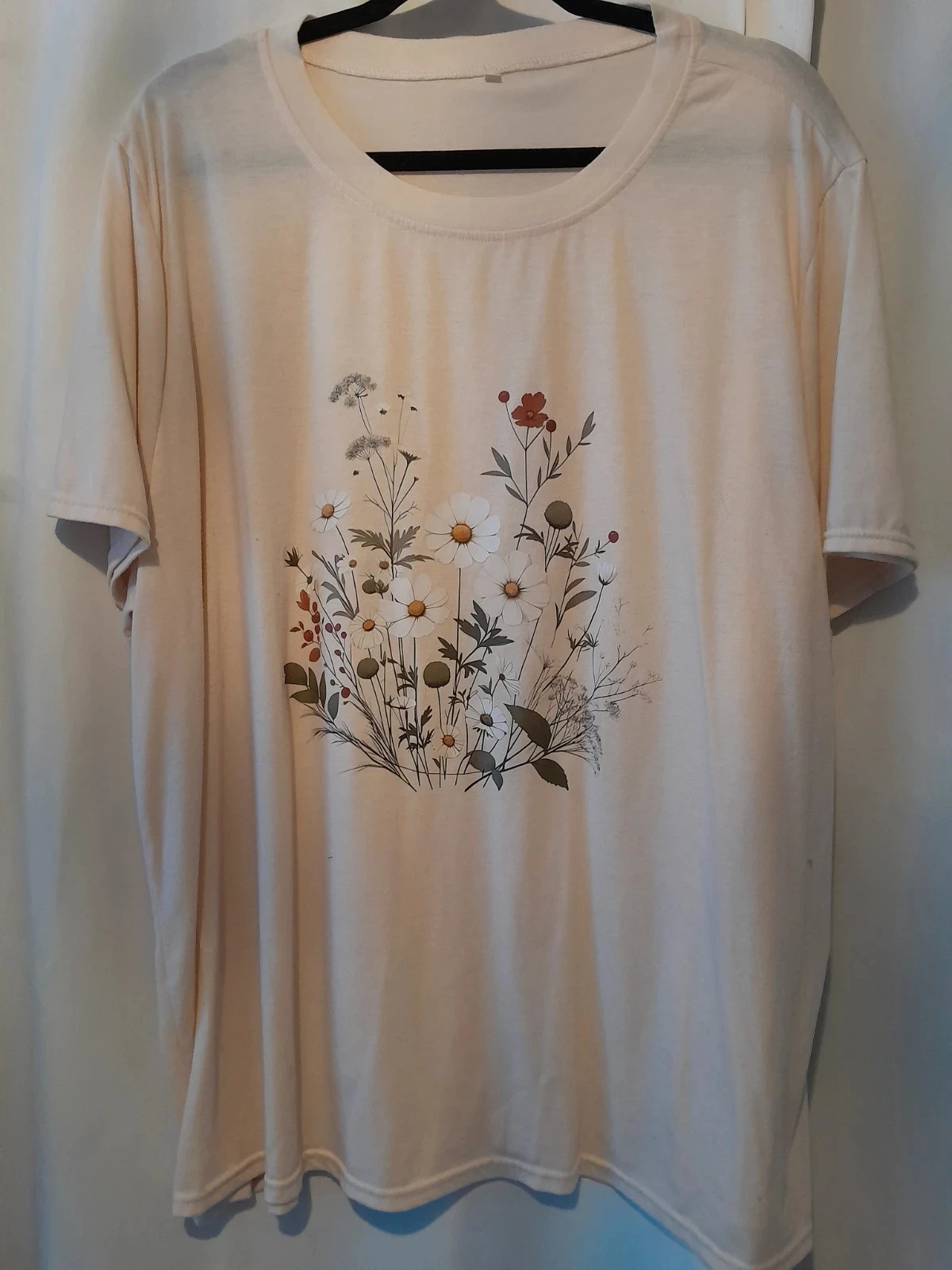 T-shirt Beige pâle imprimé Botanique, taille 5XL